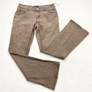 Roz & Ali Bootcut Jeans Womens Size 4 Brown Rhinestone Embellished Y2K Denim